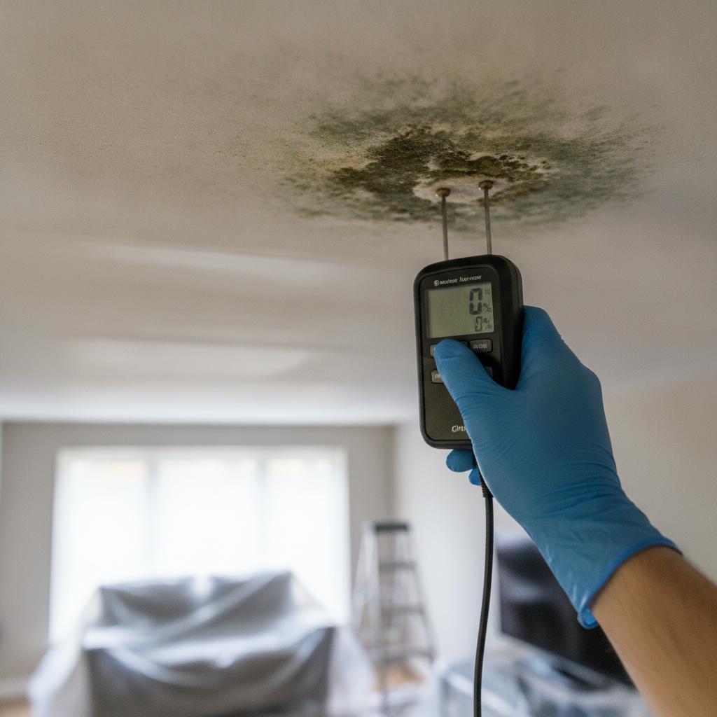 Mold Inspection no peoples faces just hand