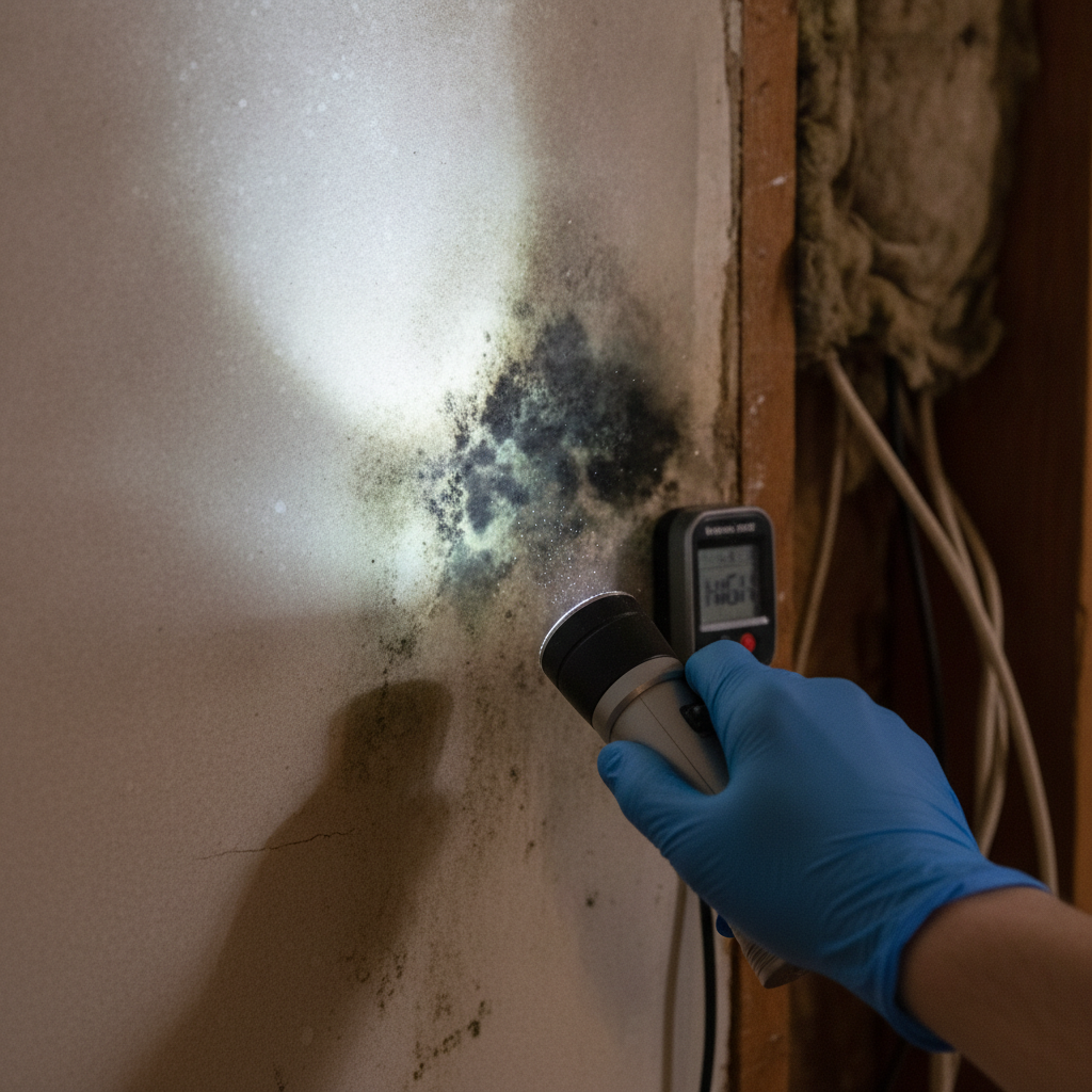 Mold Inspection no peoples faces just hand